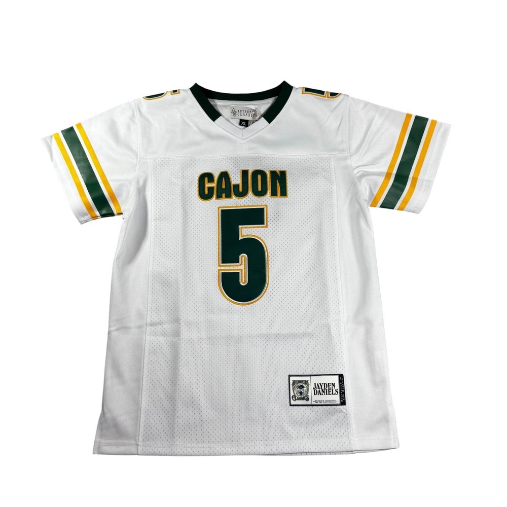 Authentic Classics Jayden Daniels Cajon High School Jersey Youth XL White